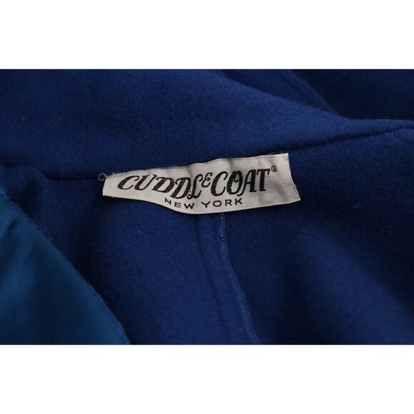 Vintage Cuddle Coat Blue Mock Neck Pleated Cape Coat One Size - Picture 16 of 16